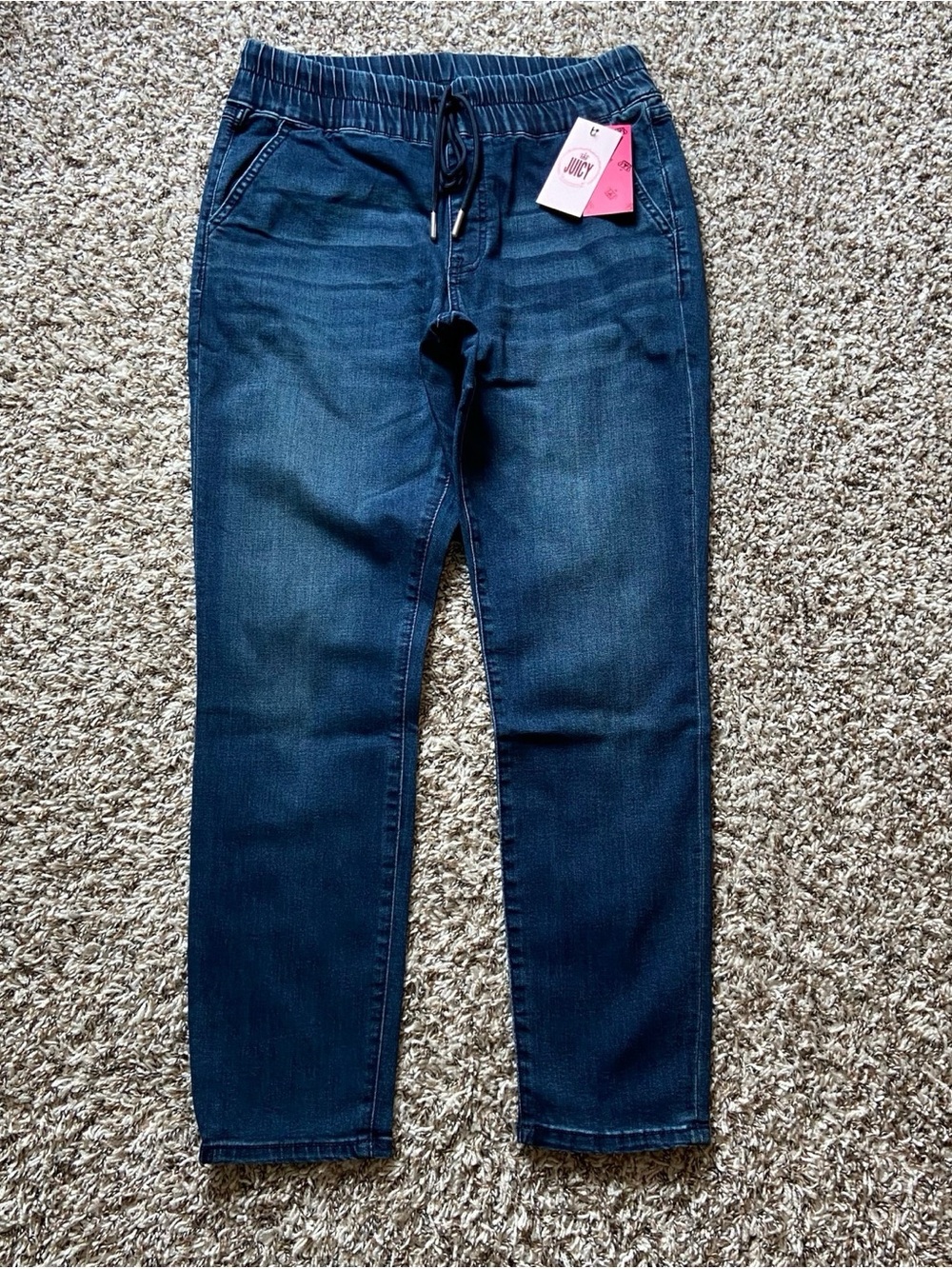 Women's Dark Blue Pull-On Denim Jeans